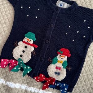 Vintage Hartstrings Snowman Cardigan